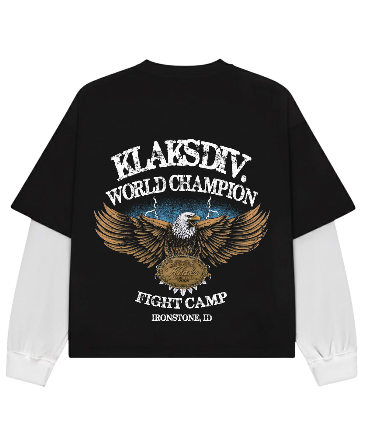 Black With White Sleeve Oversized Tee Back Design