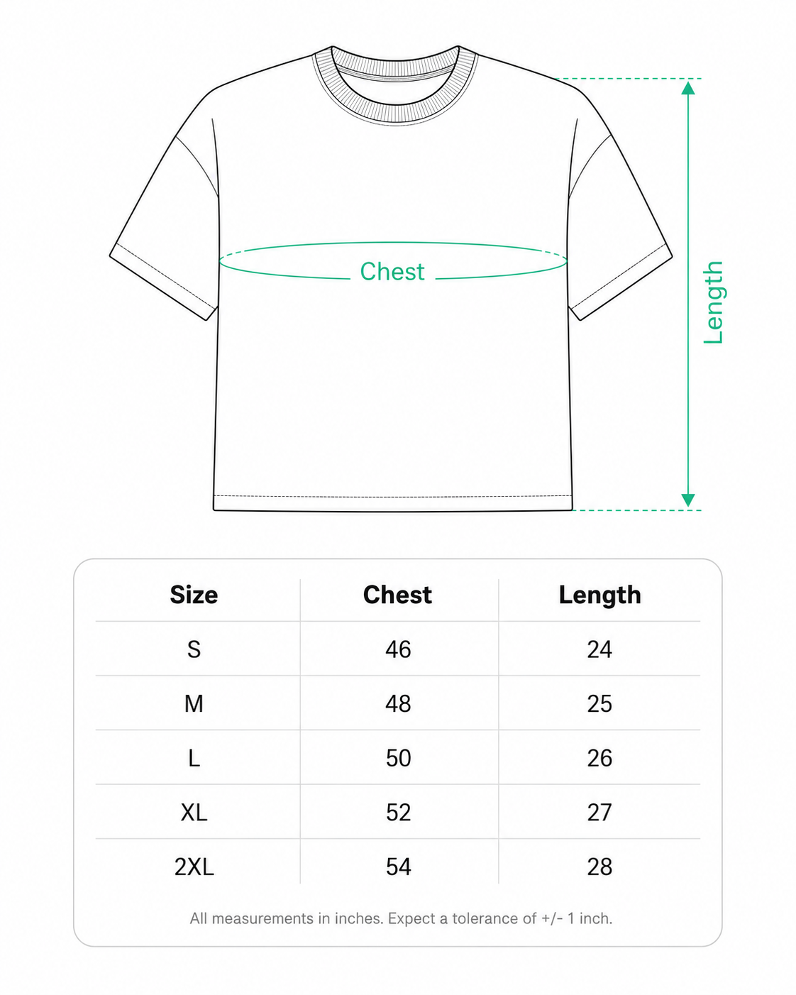 AN INFINITE HORIZON size chart