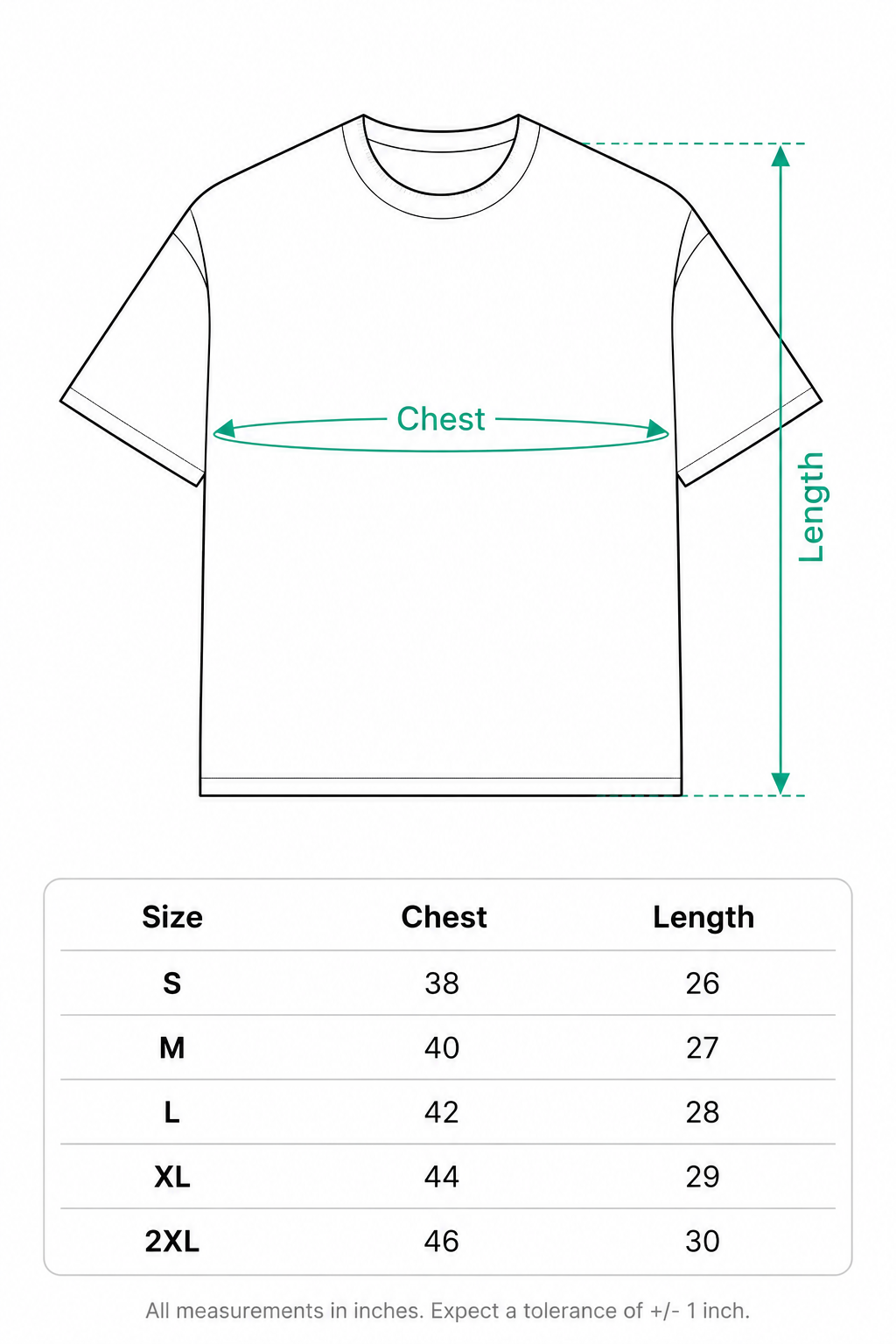 HERITAGE BLOC® RINGER TEE size chart